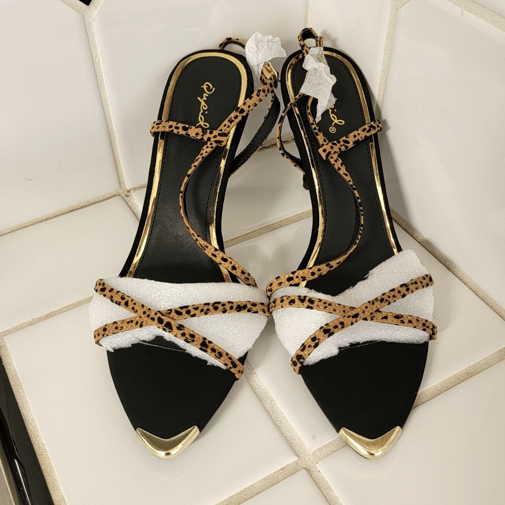 Super Cute Heels with Cheetah Straps 🐆✨